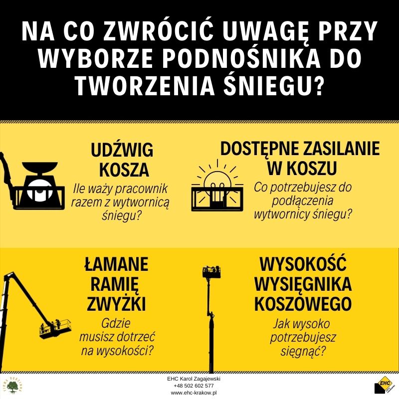 naśnieżanie planu filmowego z podnośnika