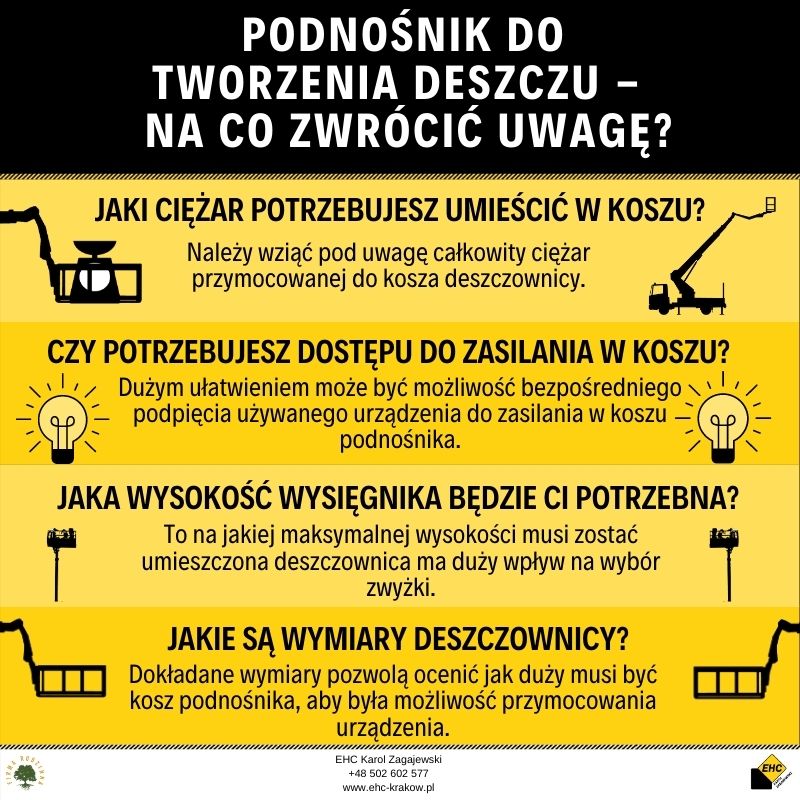 deszczownica i podnośnik koszowy na planie filmowym