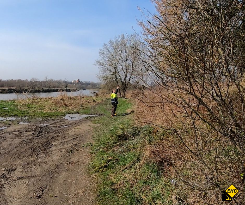 drona na drzewie ściągany z podnośnika